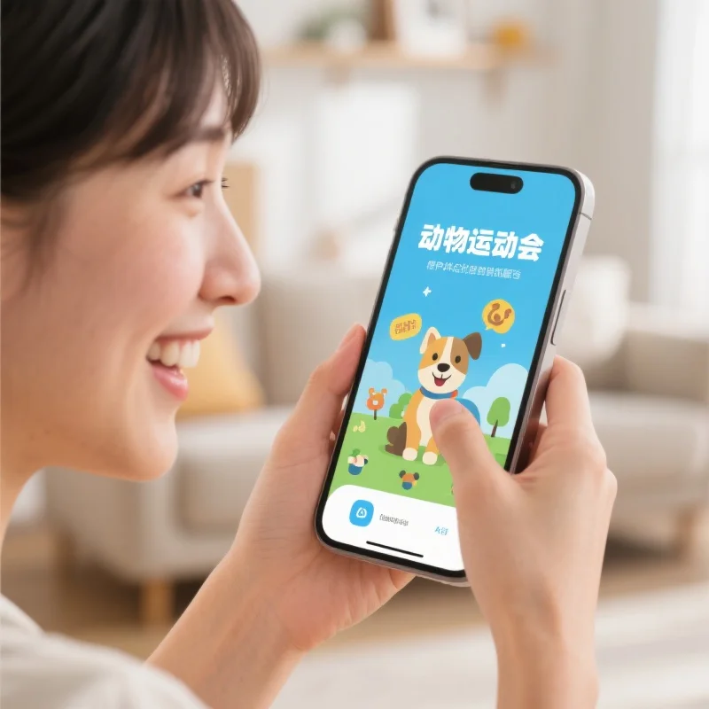 用户使用动物运动会APP享受便捷服务